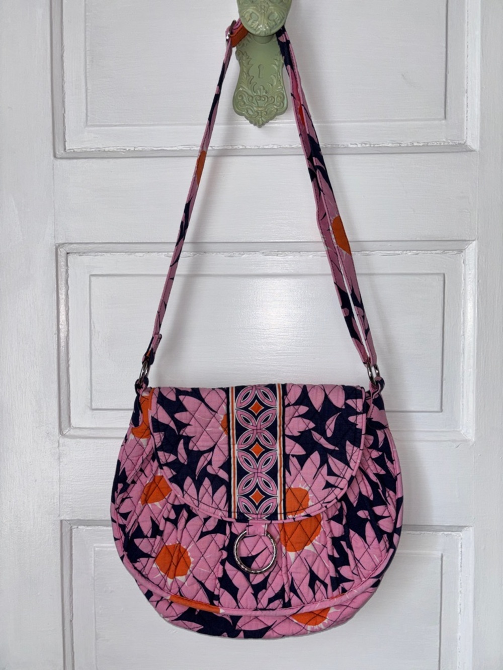 VERA BRADLEY SADDLE UP CROSSBODY BAG - HE LOVES ME PRINT